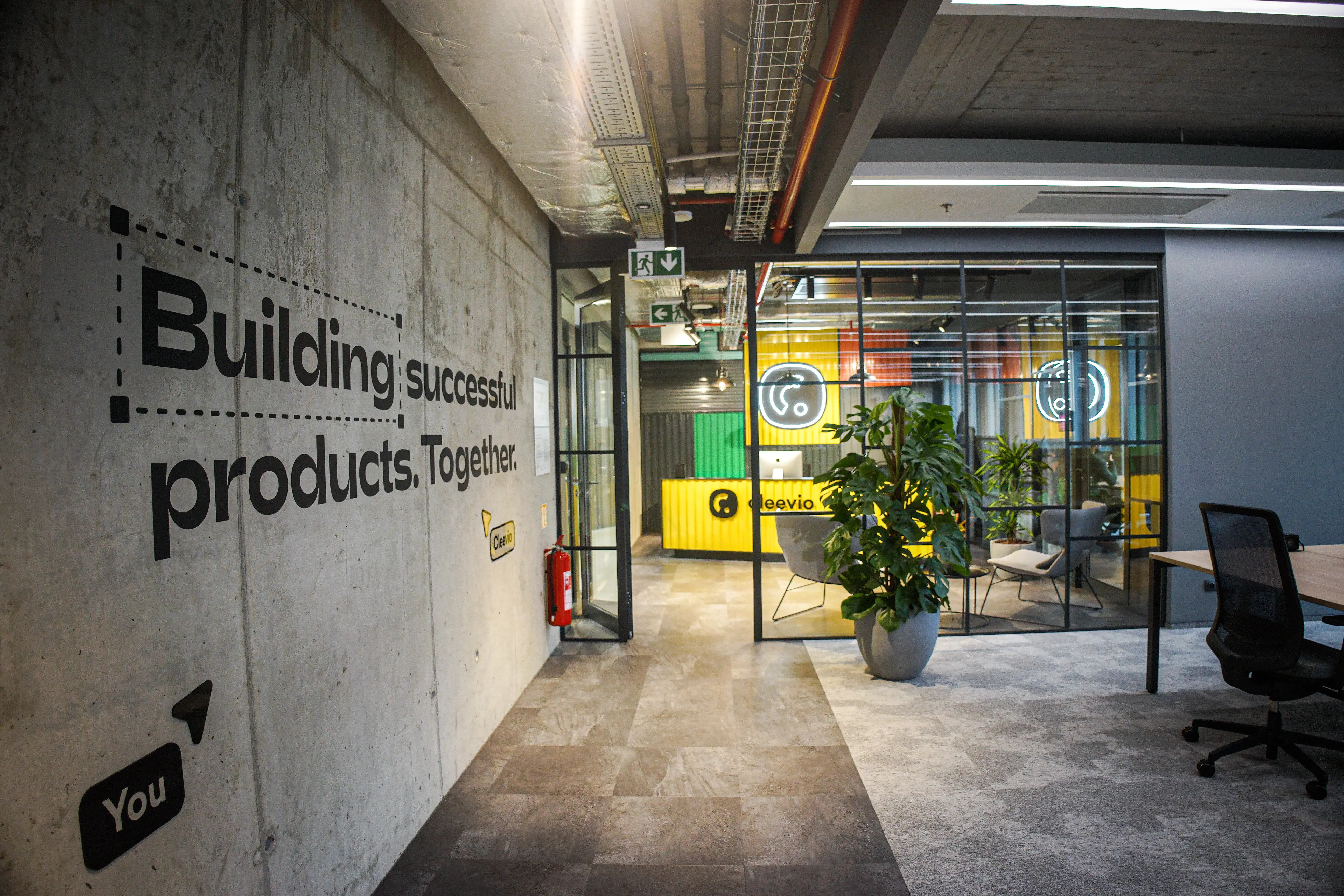 Cleevio office hallway
